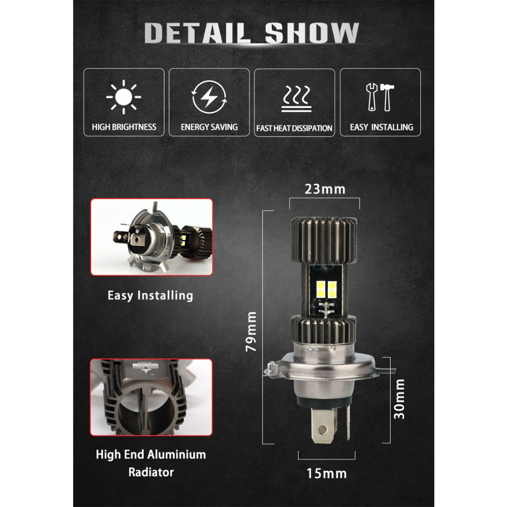 Đèn Led Xe Máy Kingthai Cos Vàng Pha Trắng Chân H4|Wave RS, SIRIUS, VISION RSX RSV TAURUS FU NEO VESPA LIBERTY BLADE CÔN