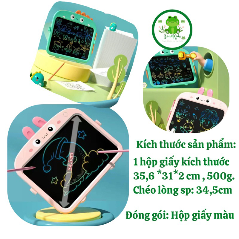 Bảng vẽ tự xoá cho bé thông minh chỉ một nút ấn, bảng từ tính tập viết, tập vẽ cho bé - BondKids