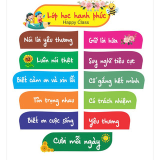 Lớp học hạnh phúc con ong khổ to nền trắng