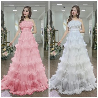 ĐẦM LƯỚI CÔNG CHÚA ĐÍNH HOA DÃ QUỲ
