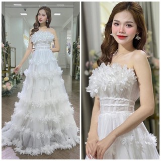 ĐẦM LƯỚI CÔNG CHÚA ĐÍNH HOA DÃ QUỲ