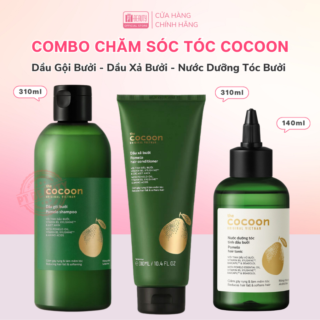 Nước dưỡng tóc tinh dầu bưởi Cocoon giúp giảm gãy rụng và làm mềm tóc 140ml