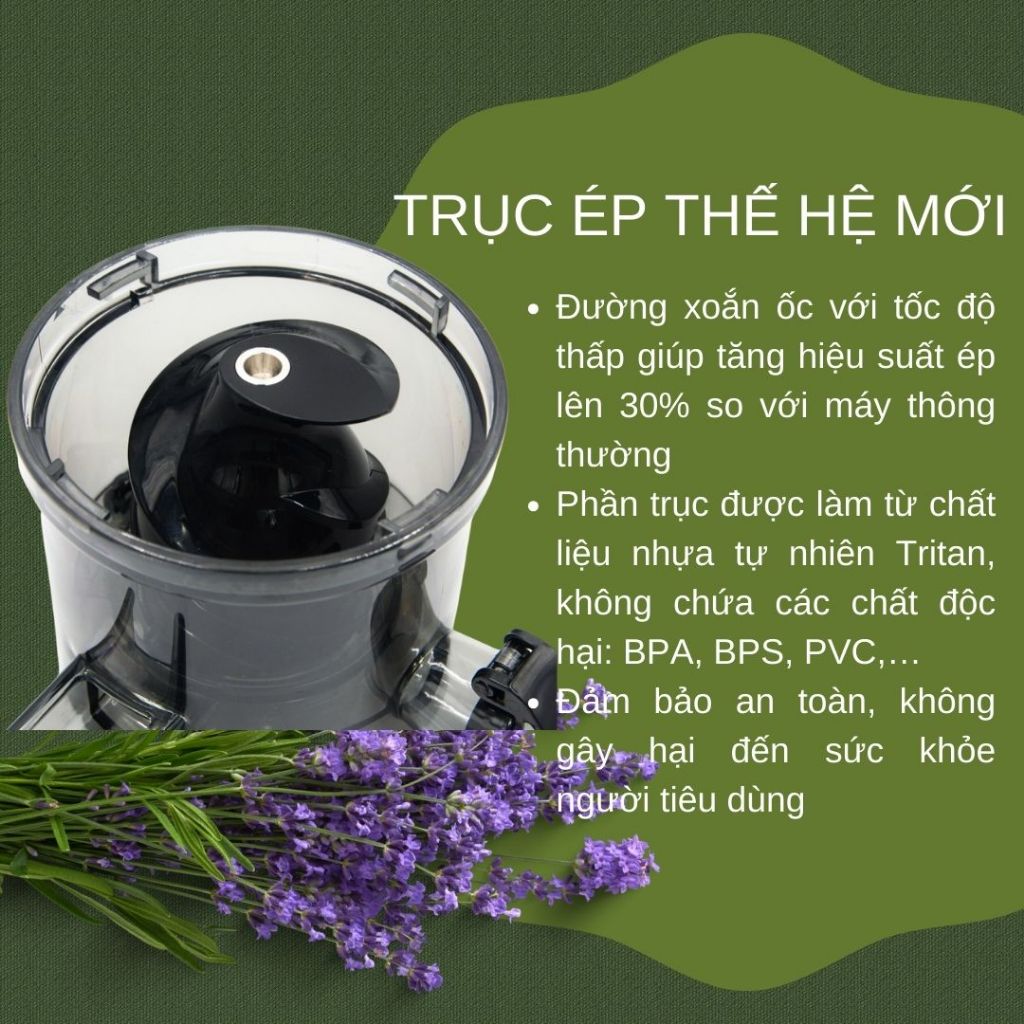 Máy ép chậm mini Gemhaus GH510 công suất 80W cho gia đình 2-3 người