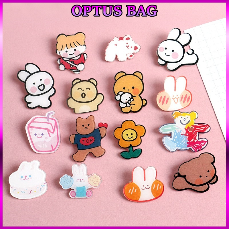 Gim cài trang trí túi ví; balo ;túi sách hình hoạt hình dễ thương chất liệu acrylic