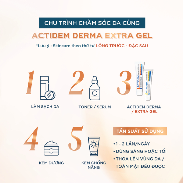 Actidem Derma Gel giảm mụn mờ thâm mụn ngăn ngừa mụn tái phát 18gram