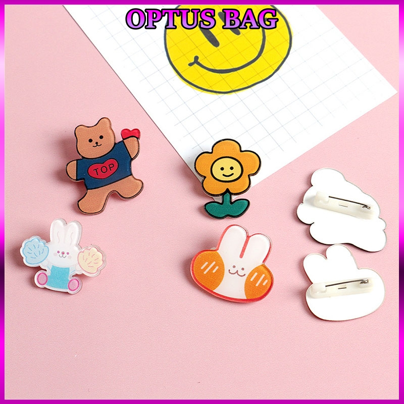Gim cài trang trí túi ví; balo ;túi sách hình hoạt hình dễ thương chất liệu acrylic