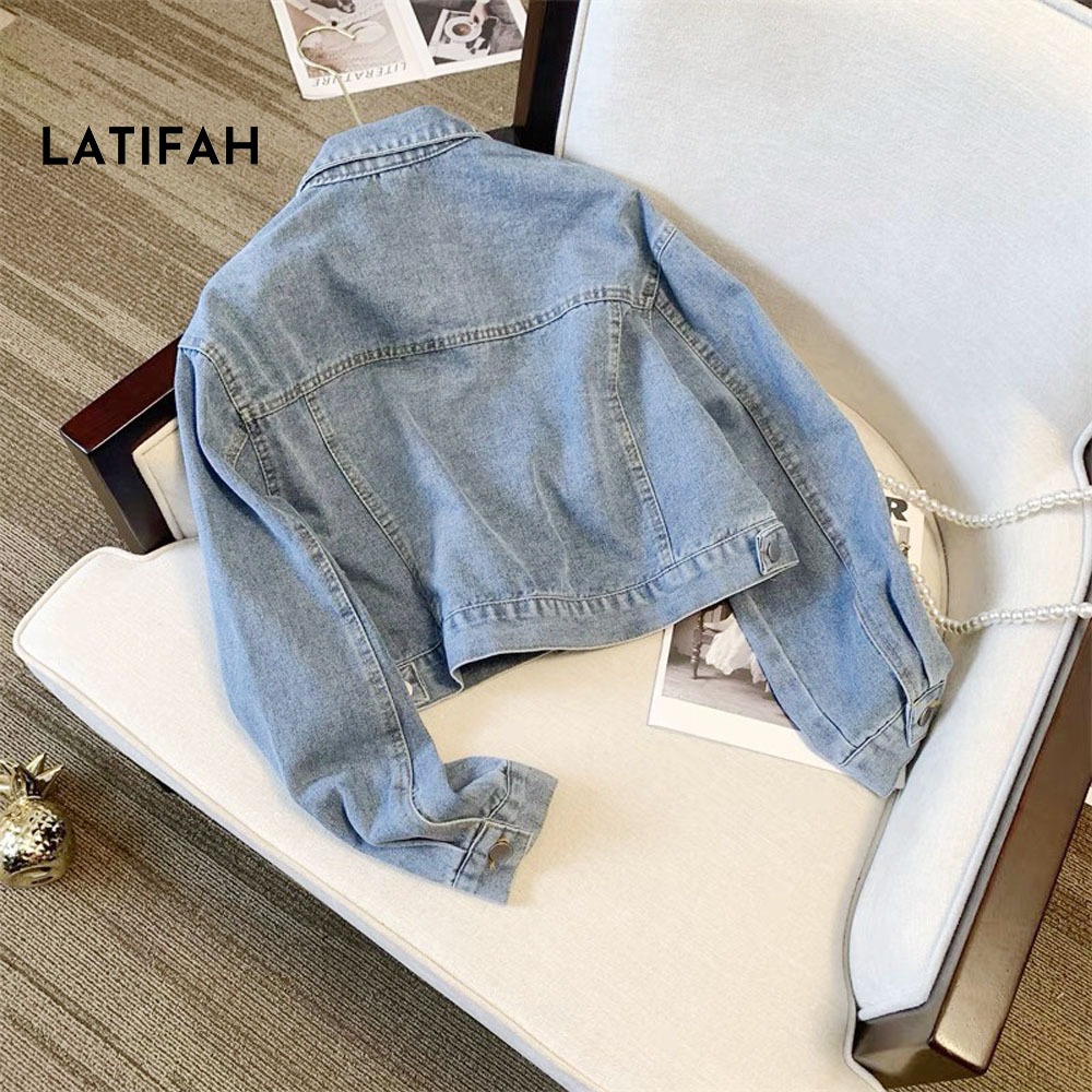 Áo khoác jean croptop nữ LATIFAH form rộng phong cách cá tính AK330