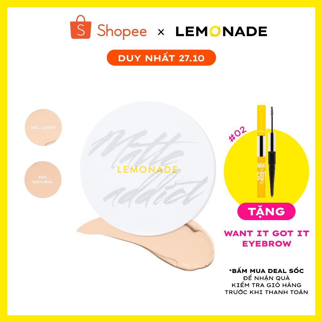 Phấn nước LEMONADE Matte Addict Cushion 15g