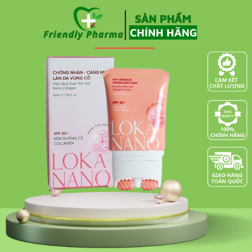 Kem Dưỡng Da Cổ Loka Nano Abera 50ML Có Lăn Massage chăm sóc, phục hồi da cổ, lấy lại sự đàn hồi của tuổi xuân