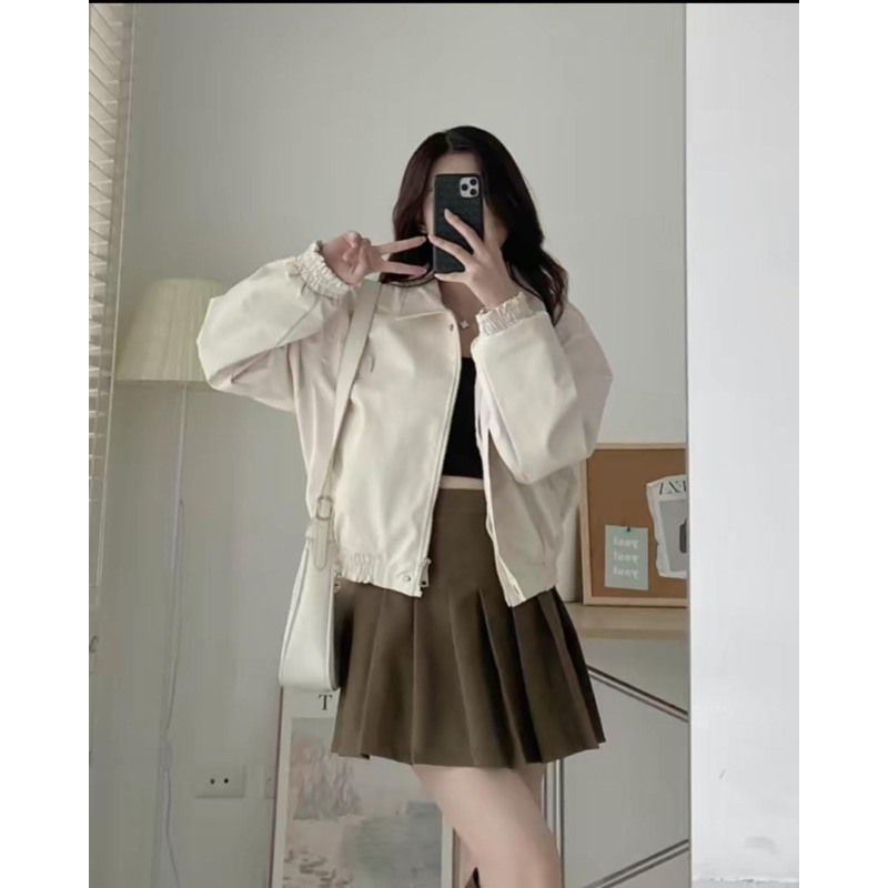 Áo khoác da croptop