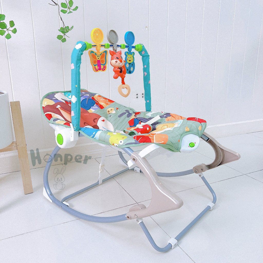 Ghế rung ghế nhún bập bênh cho bé cao cấp tặng kèm thanh đồ chơi