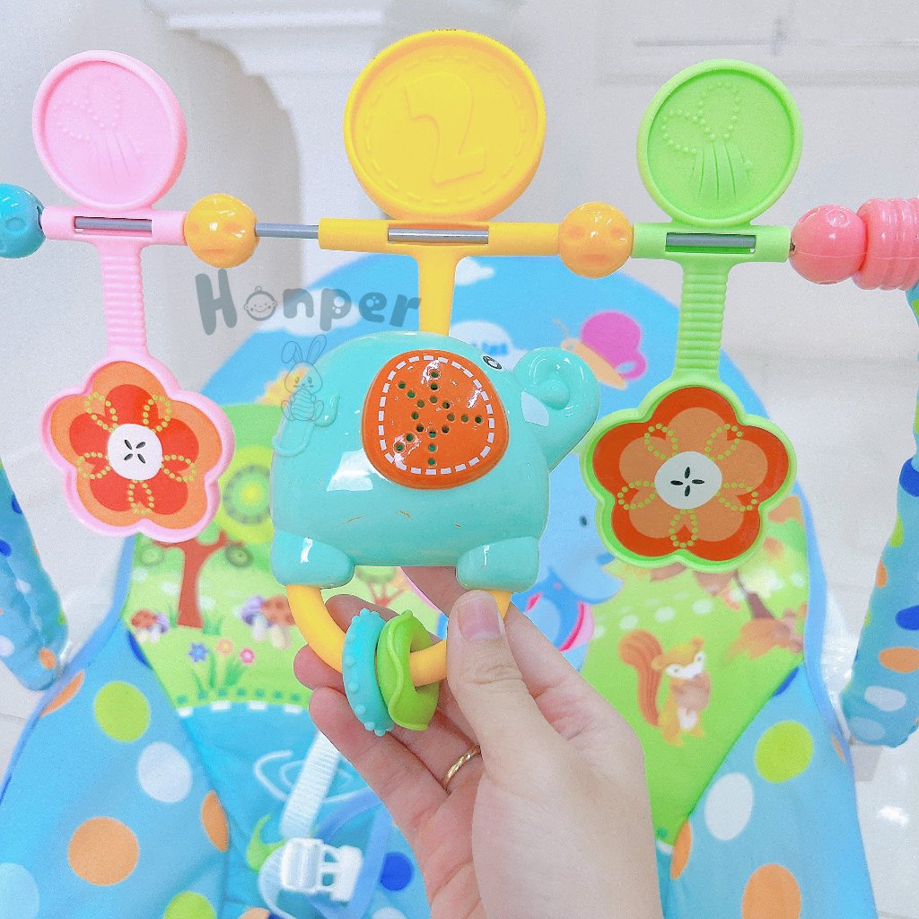 Ghế rung ghế nhún bập bênh cho bé cao cấp tặng kèm thanh đồ chơi