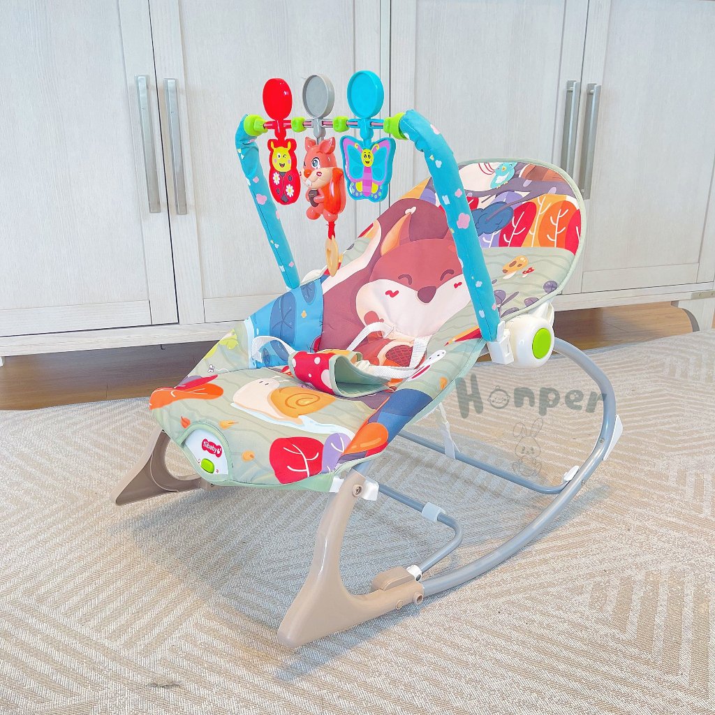 Ghế rung ghế nhún bập bênh cho bé cao cấp tặng kèm thanh đồ chơi