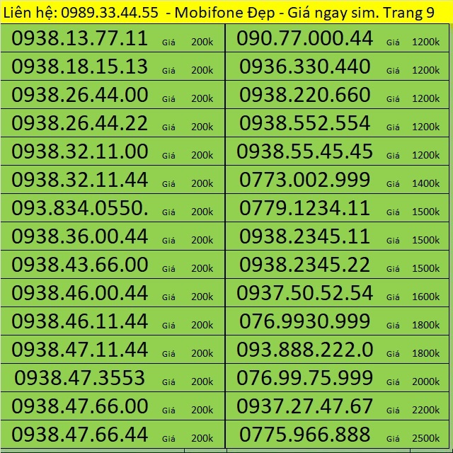 Sim Mobi Trả trước