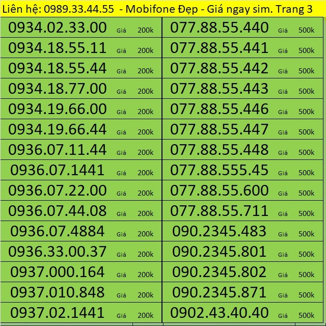 Sim Mobi Trả trước