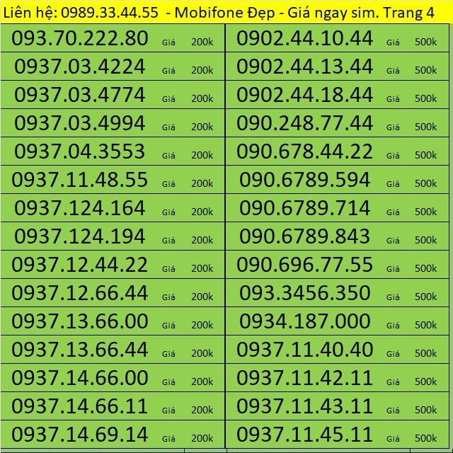 Sim Mobi Trả trước