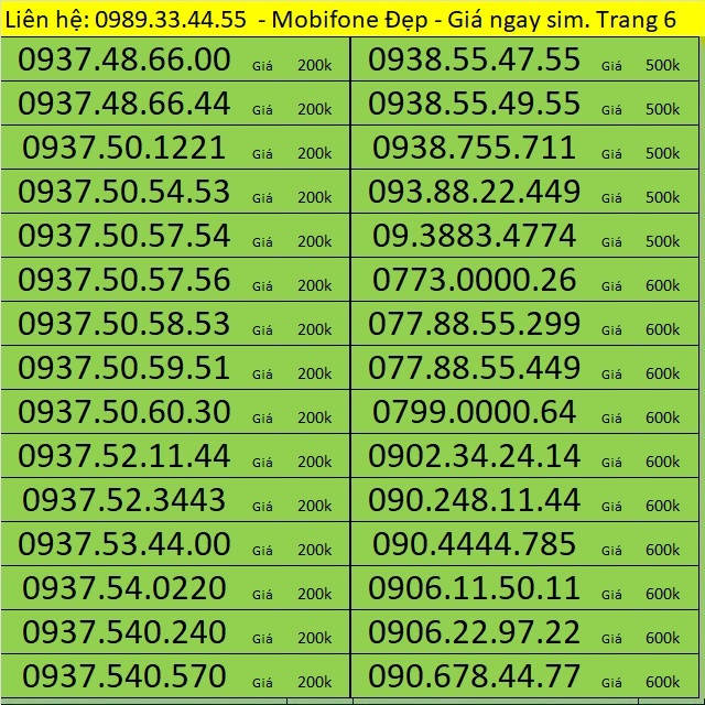 Sim Mobi Trả trước