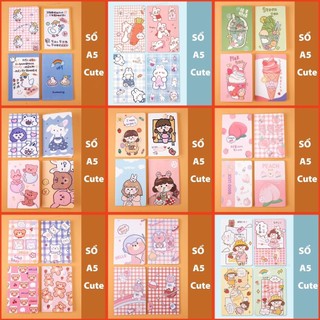 Vở kẻ ngang A5, sổ bìa khâu A5, 60 trang nhiều hình dễ thương