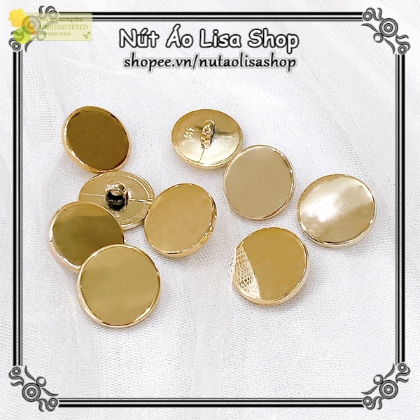 Combo Nút Áo Lisa Shop Màu Vàng Sáng Bóng 1.3cm, 1.8cm, 2cm