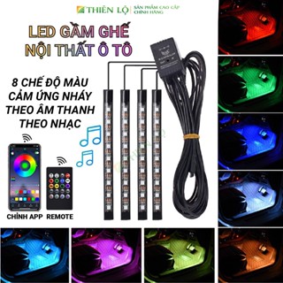 Bộ 4 dây đèn led gầm ghế nội thất ô tô cao cấp điều khiển từ xa cảm biến nháy theo nhac Thiên Lộ