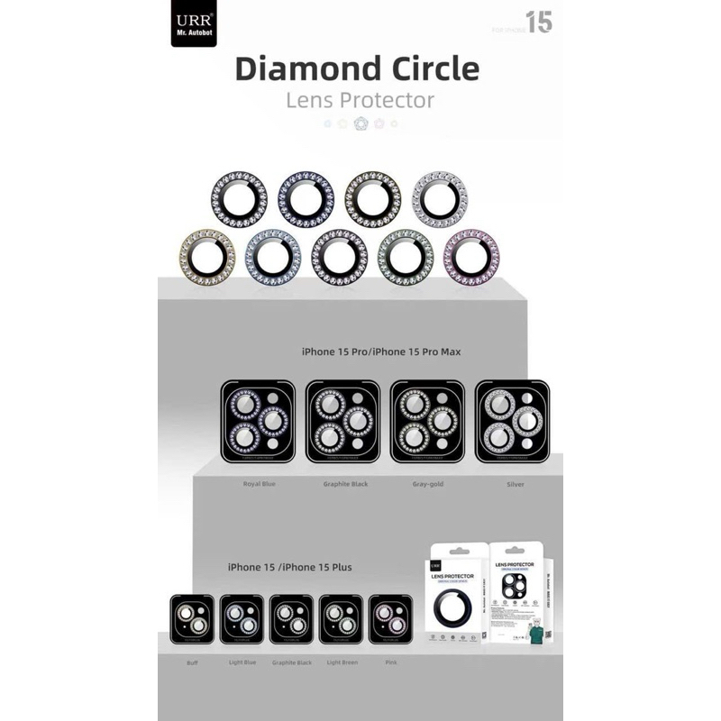 IPhone 15 Pro,15 Pro max / 15 | 15 Plus - Bộ 3 miếng Dán mắt Camera Đính đá hãng Autobot