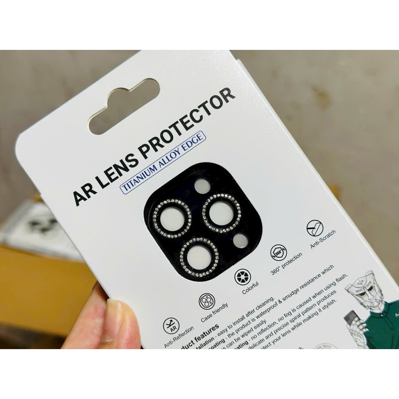 IPhone 15 Pro,15 Pro max / 15 | 15 Plus - Bộ 3 miếng Dán mắt Camera Đính đá hãng Autobot