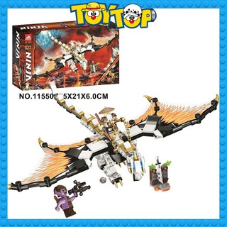Đồ chơi lắp ráp ninjago Sư phụ Master Wu cưỡi rồng trắng chiến đấu Geckle xếp hình PRCK 61071 Tank 11550 mô phỏng 71718