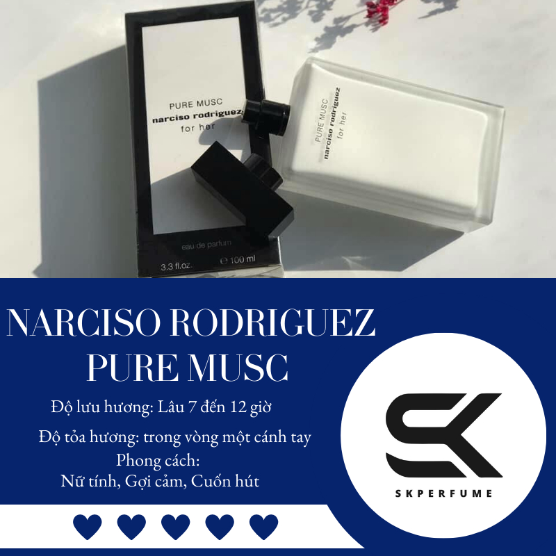 Nước Hoa Chiết Narciso Pure Musc For Her .Nước Hoa Nữ 10ml. Thơm Nhẹ_Thanh Lịch Quyến Rũ