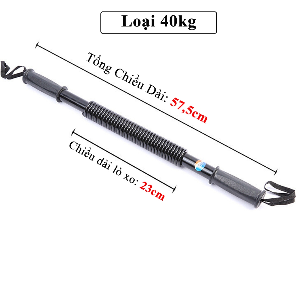 Gậy Bẻ Lò Xo 40kg + Kìm Bóp Tay Đếm Số + Dây Nhảy Lõi Thép, Combo Thanh Lò Xo 40kg Kháng Lực Chính Hãng Amalife