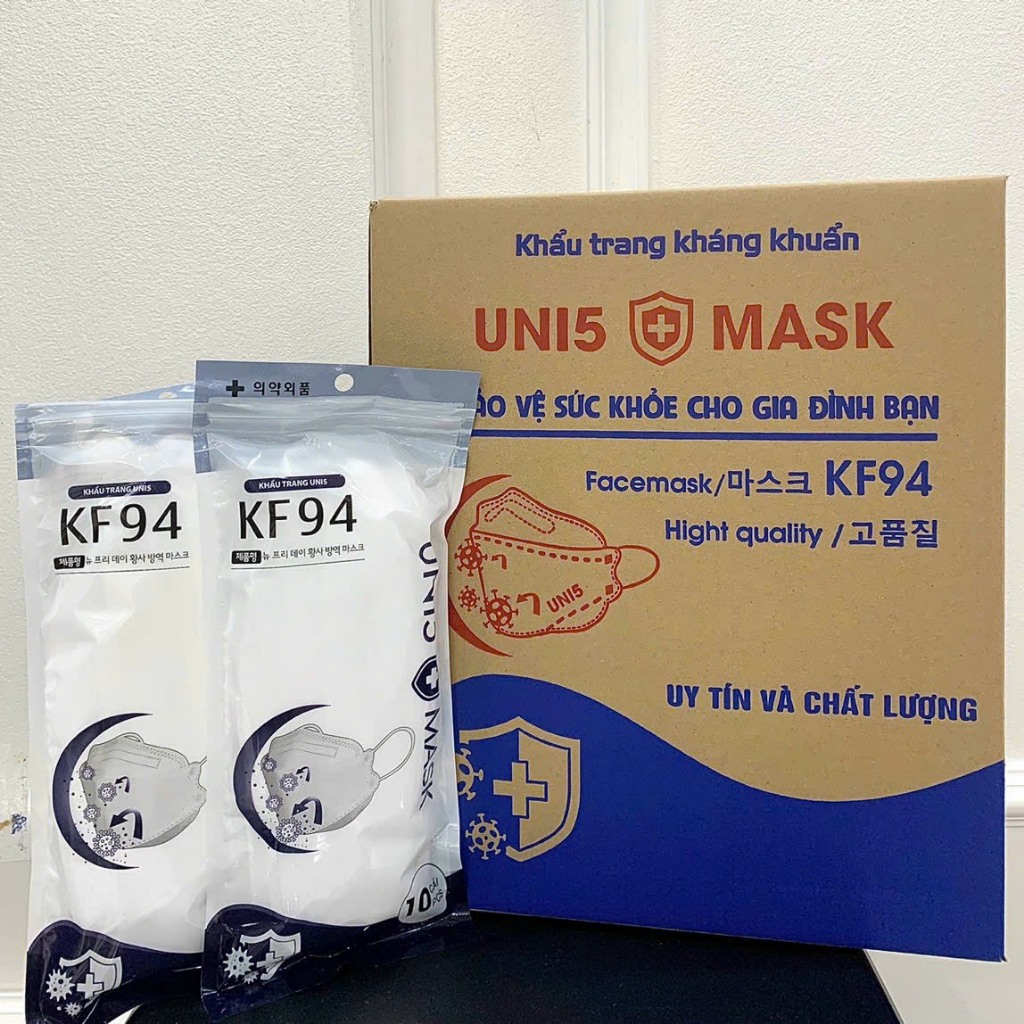 Thùng 300 Khẩu Trang Y Tế KF94 UNI5 MASK Kháng Khuẩn, Chống Bụi Chống Nước Hiệu Quả