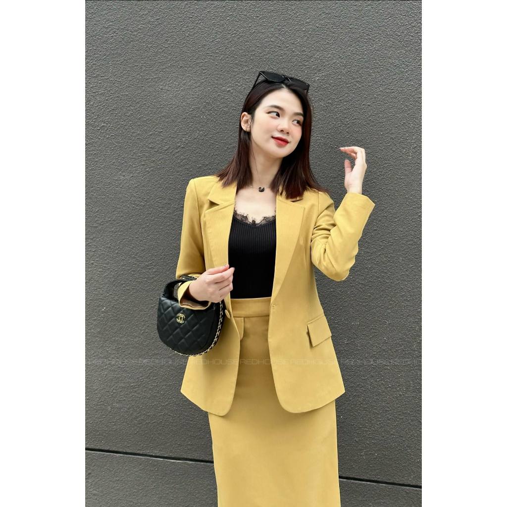 Áo blazer eo nhẹ 2 cúc bọc