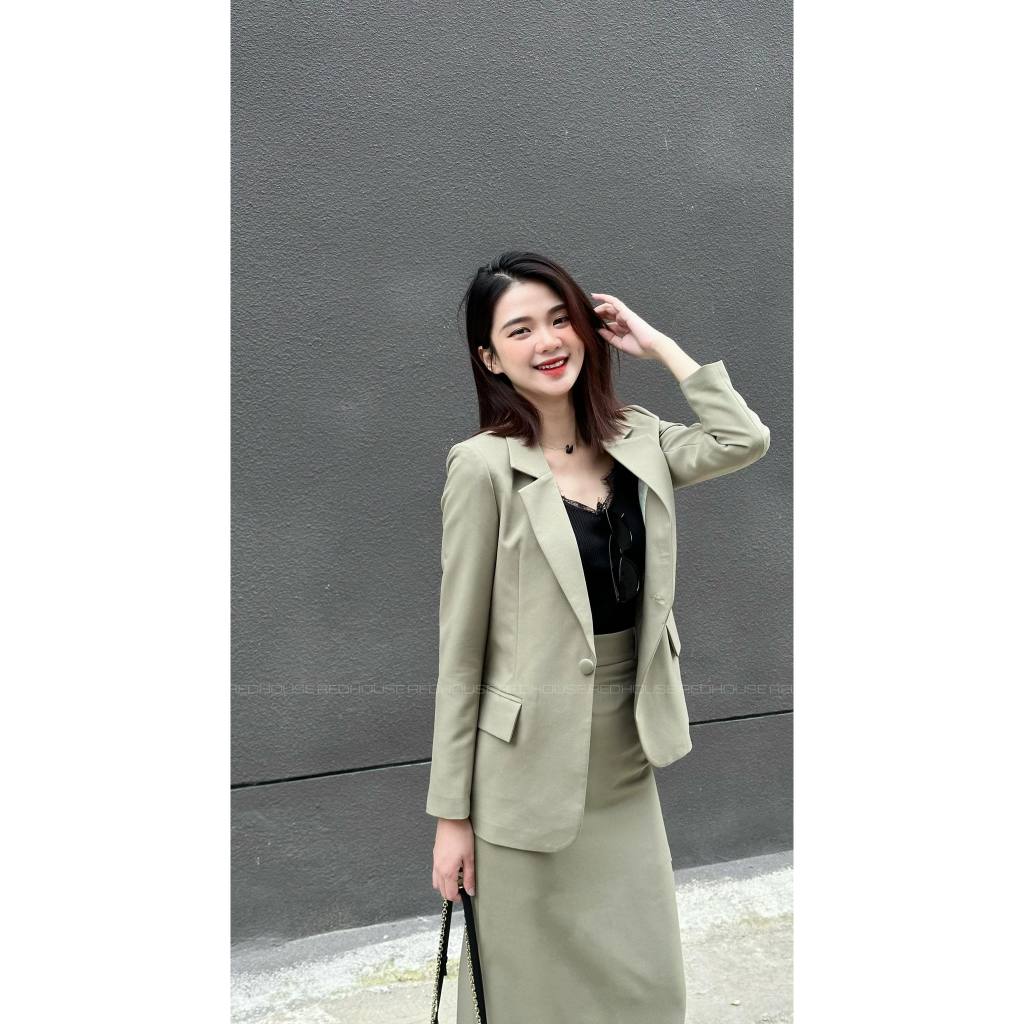 Áo blazer eo nhẹ 2 cúc bọc