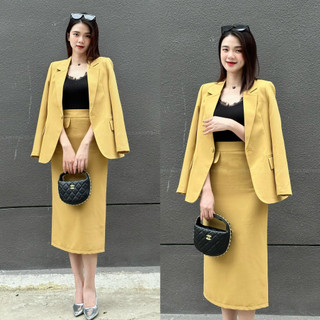 Áo blazer eo nhẹ 2 cúc bọc