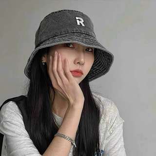  Nón Bucket mũ bucket jean chữ R - Humi Home 