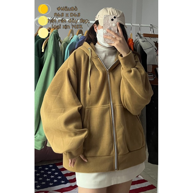 Áo Khoác Nỉ Tay Bồng Bảng Màu Trà Sữa Form Dài Freesize Hot Trend 2023