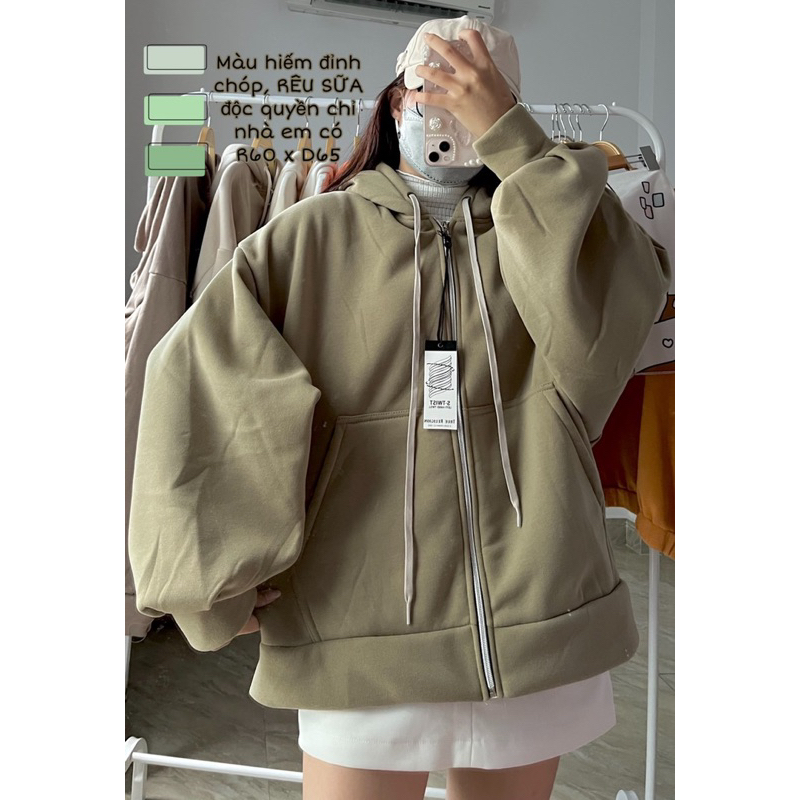 Áo Khoác Nỉ Tay Bồng Bảng Màu Trà Sữa Form Dài Freesize Hot Trend 2023