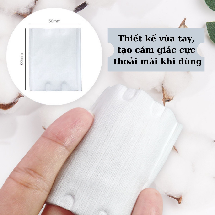 Bông Tẩy Trang 222 Miếng, Bông Tẩy Trang 3 Lớp Cotton Pads Sợi Bông Tự Nhiên Mềm Mịn Thấm Hút Tốt An Toàn Cho Da