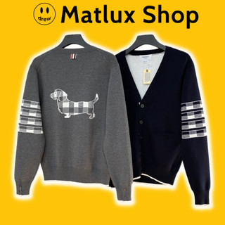 Áo khoác cardigan THOM SS23 bản cao cấp, Áo len dệt kim kẻ sọc cho các cặp đôi, Áo cardigan nam nữ hàn quốc lịch sự