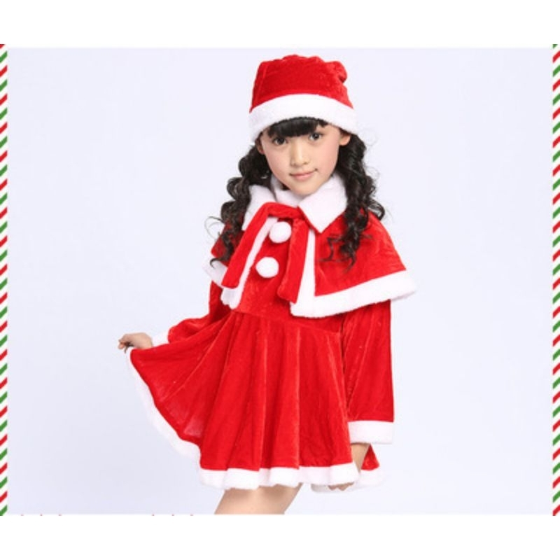 Bộ đồ đầm váy noel giáng sinh màu đỏ cho bé trai bé gái