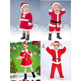 Bộ đồ đầm váy noel giáng sinh màu đỏ cho bé trai bé gái