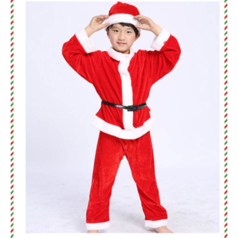 Bộ đồ đầm váy noel giáng sinh màu đỏ cho bé trai bé gái