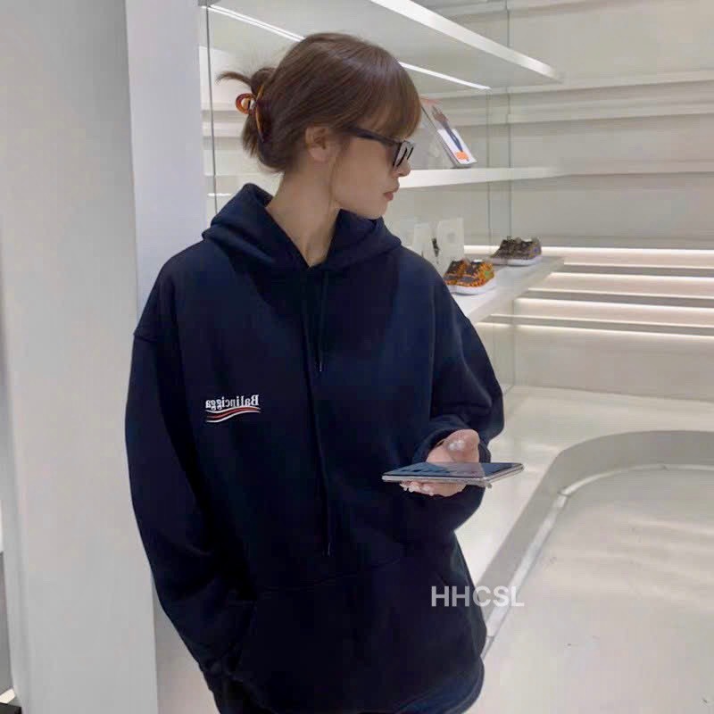 Áo Hoodie , Áo Hoodie có mũ Balen chất nỉ bông kiểu dáng unisex nam nữ