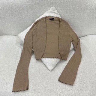 Ak05 - Áo Khoác Lửng Tay Loe Len Giấy Ngọc Lucie Store