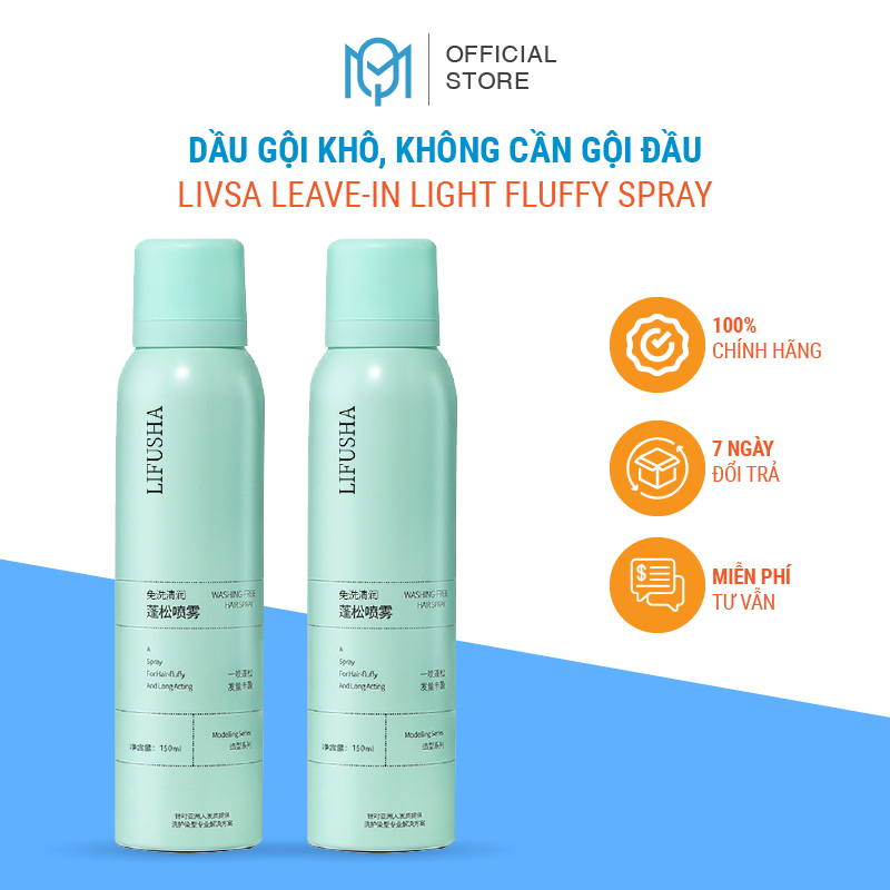 Dầu gội khô LUSI nội địa Trung 150ml dạng xịt an toàn không cần nước dùng cho nam, nữ không bết tóc