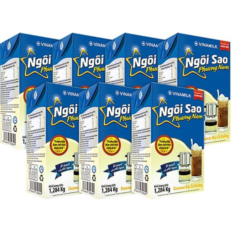 Sữa đặc có đường Ngôi sao phương nam xanh biển  hộp 1284g và lon 380g