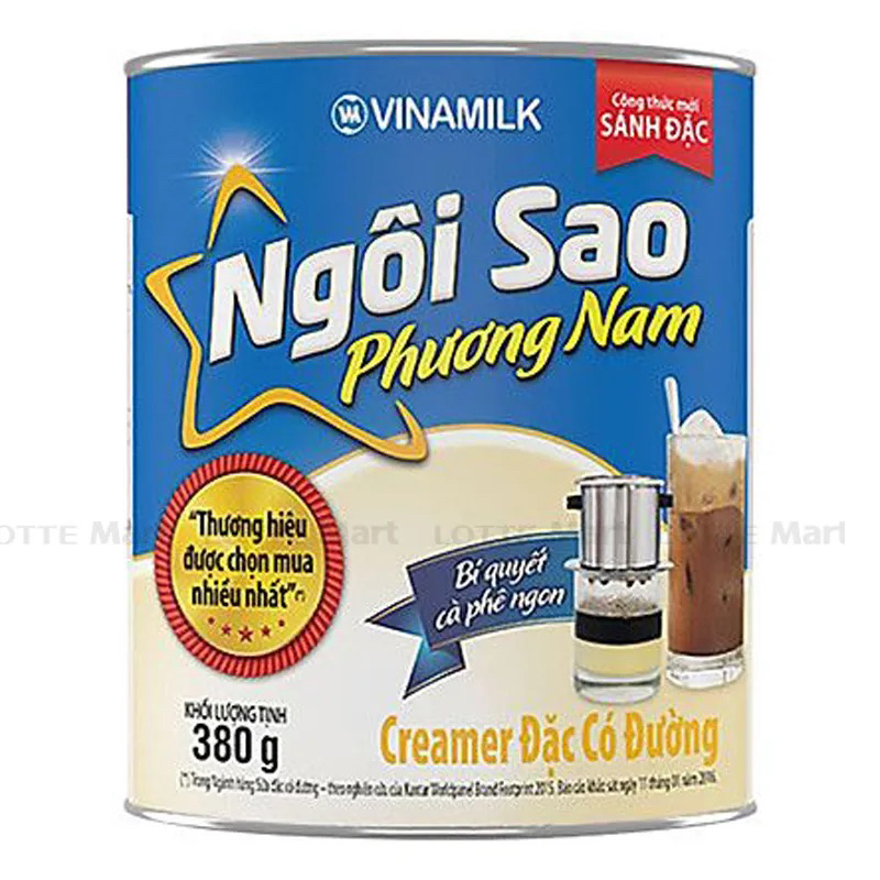Sữa đặc có đường Ngôi sao phương nam xanh biển  hộp 1284g và lon 380g