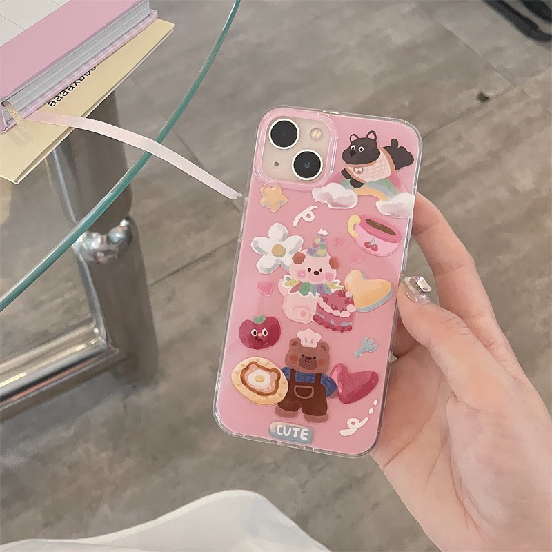 Ốp lưng iphone và airpods gấu kuman hoạt hình siêu xinh Qccc 2023