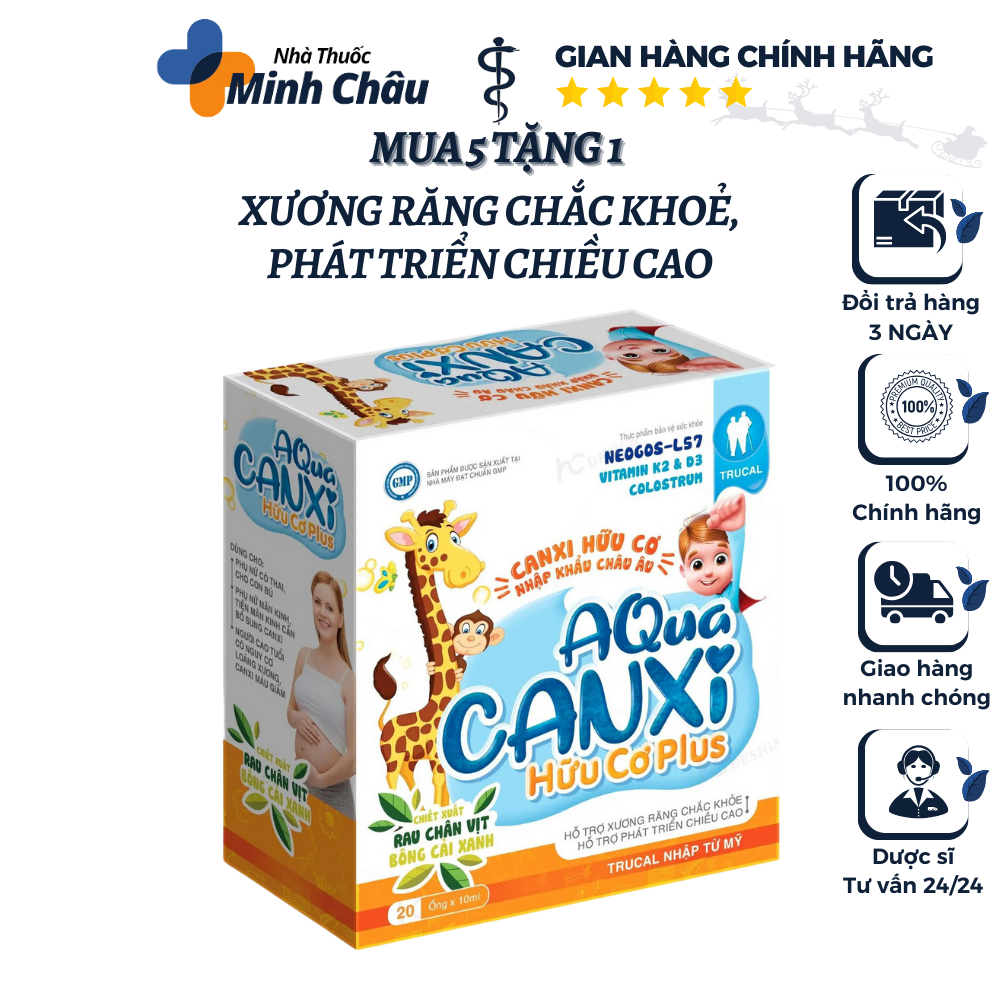AQua Canxi hữu cơ plus - Bổ sung Canxi, Vitamin D, hỗ trợ xương