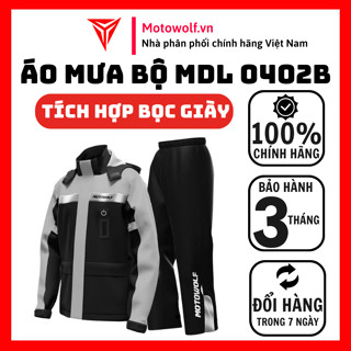  Áo Mưa Bộ Motowolf MDL 0402B Xám Tích Hợp Bọc Giày Đèn Led 2 Nón - Motowolf Việt Nam Chính Hãng 