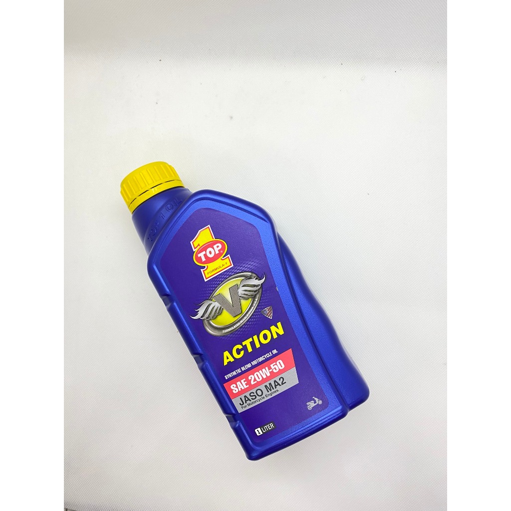 Nhớt xe số cao cấp Top 1 SUPER V 20W50 1L, bao bì mới dạng chai